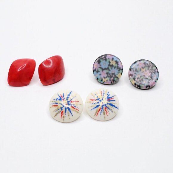 Vintage Avon Lucite Earring Set of 3 - Picture 1 of 6